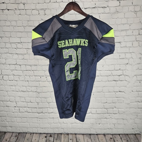 EALY Sportswear Other - Seattle Seahawks #21 Youth Small Jersey Blue Green Kids Football NFL Style